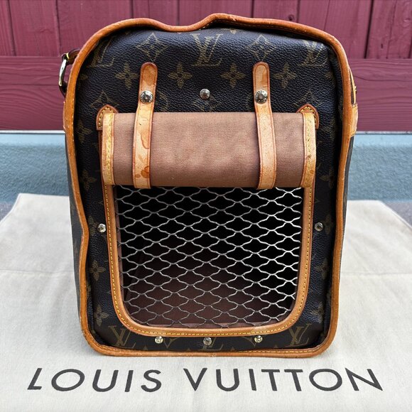Authentic~LOUIS VUITTON~Monogram Canvas Sac Chien 40 Dog/Pet Carrier~LV Dustbag - Picture 6 of 16